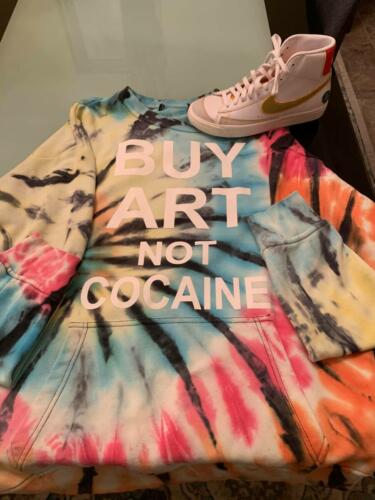 tie dye shirt with white letters